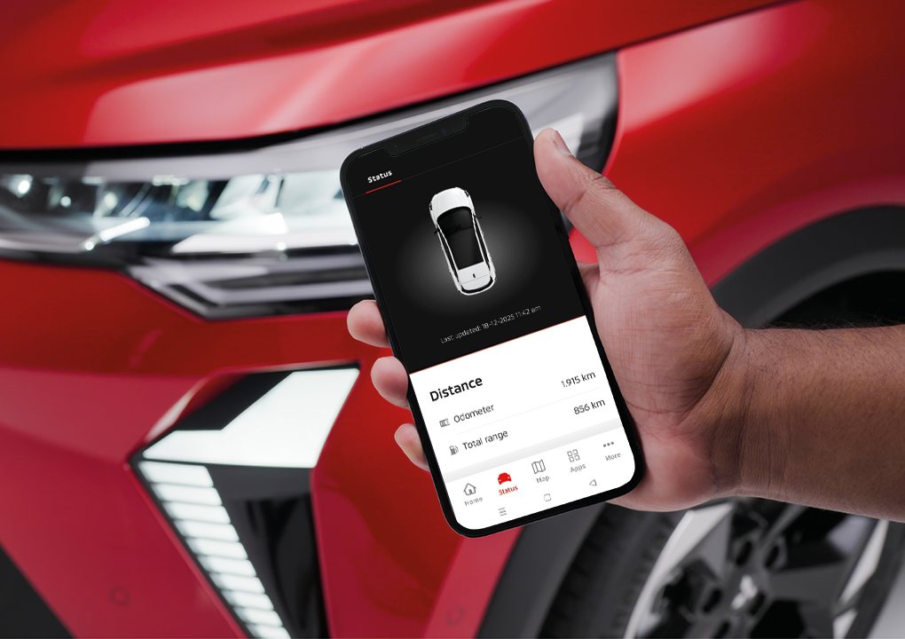 Aplicação da Mitsubishi Motors a mostrar o estado do ASX