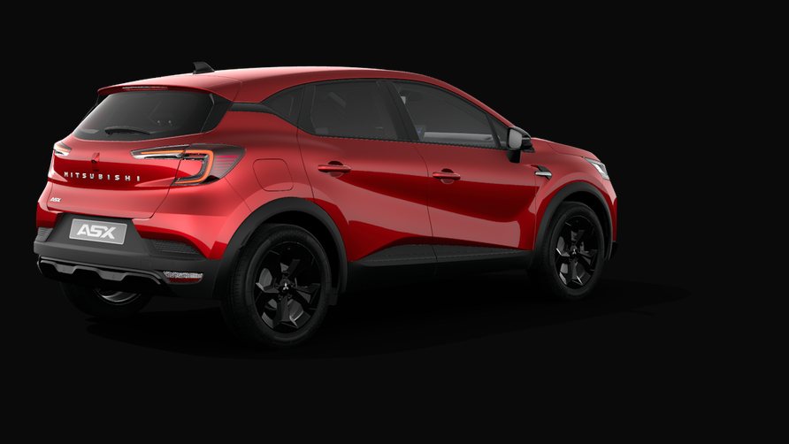 Mitsubishi ASX Black Edition na cor Sunrise Red, três quartos traseiros