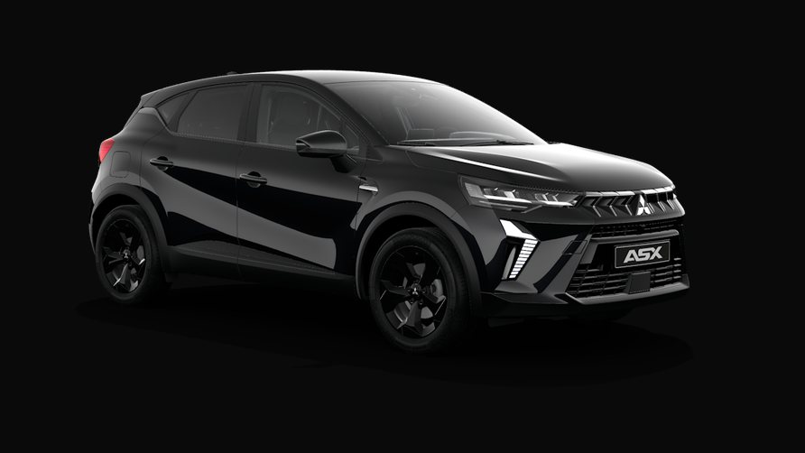 Mitsubishi ASX Black Edition na cor Onyx Black, três quartos dianteiros
