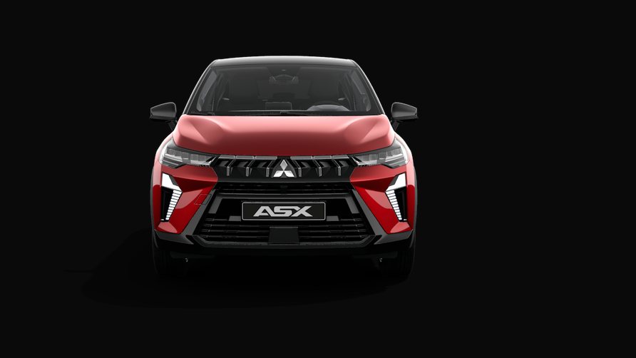Mitsubishi ASX Black Edition na cor Sunrise Red + Onyx Black, frente