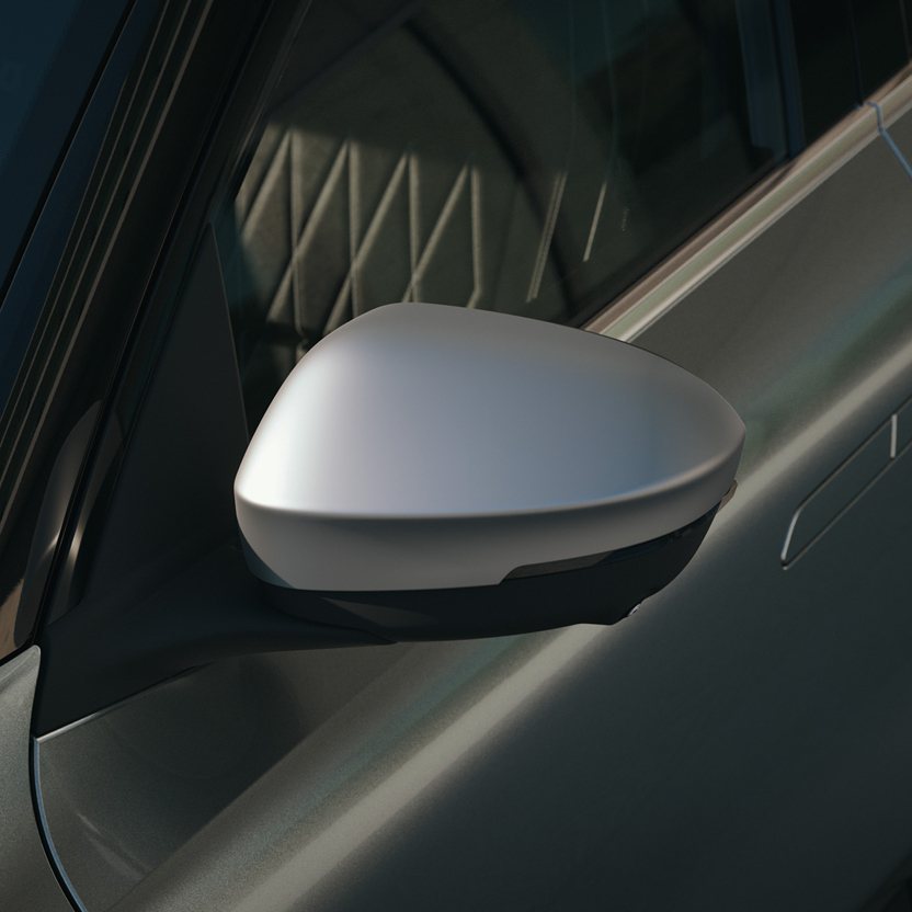 Capa cinzenta no retrovisor exterior de um Eclipse Cross