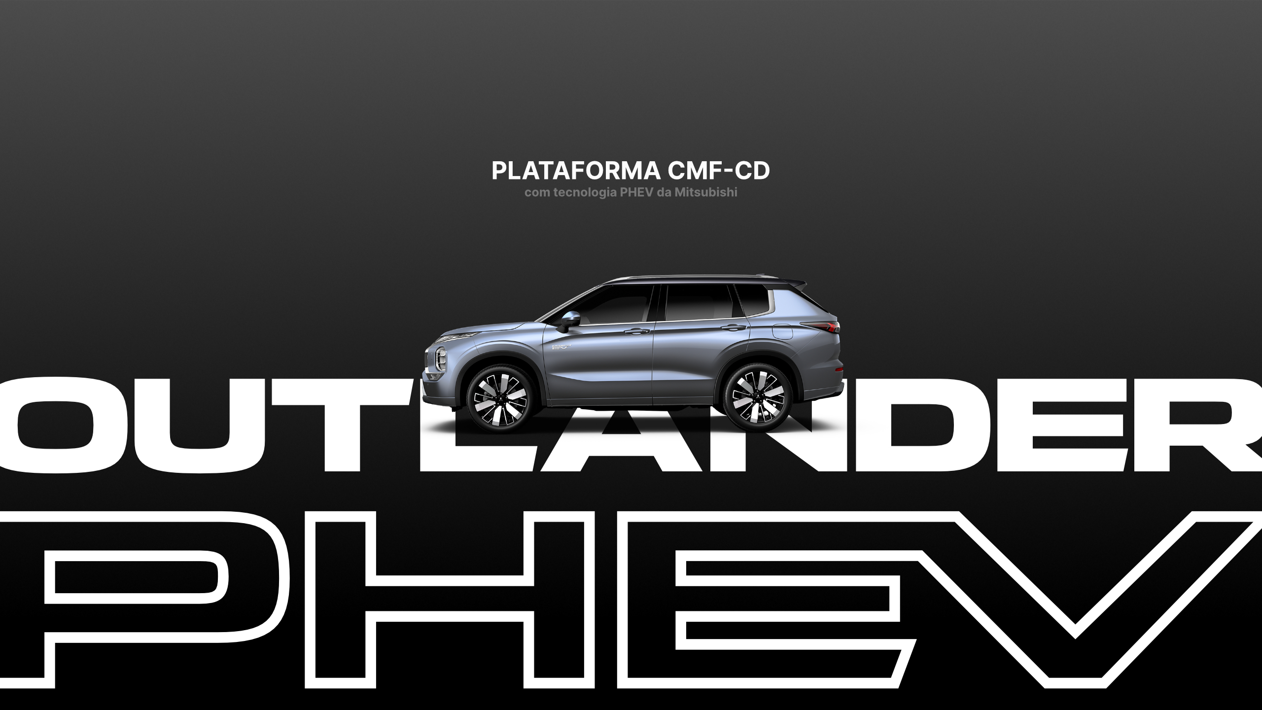 Mitsubishi Outlander PHEV de perfil, em estúdio