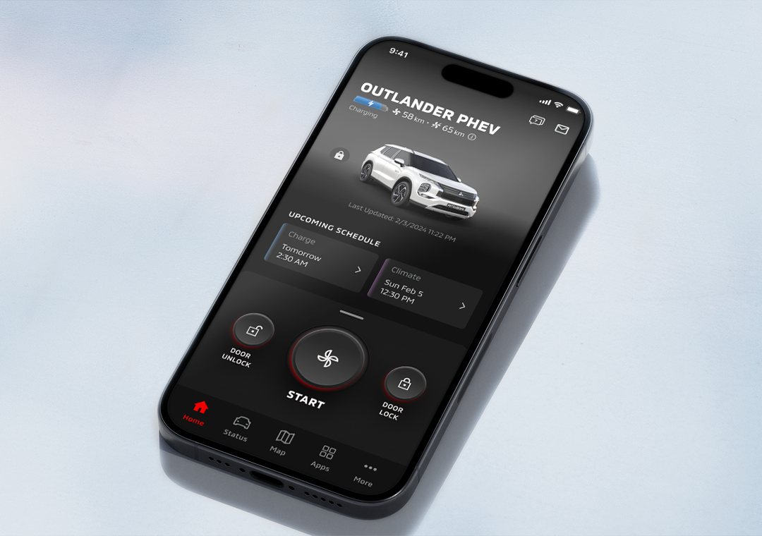 Estado do carregamento do Outlander PHEV na aplicação