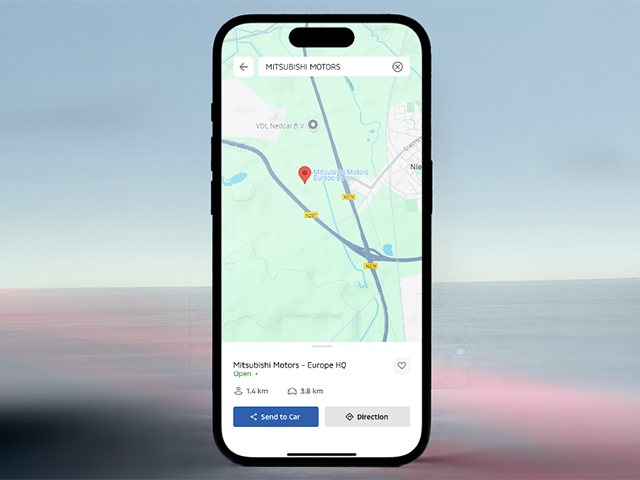 Envio de destino para o Outlander PHEV a partir do telemóvel