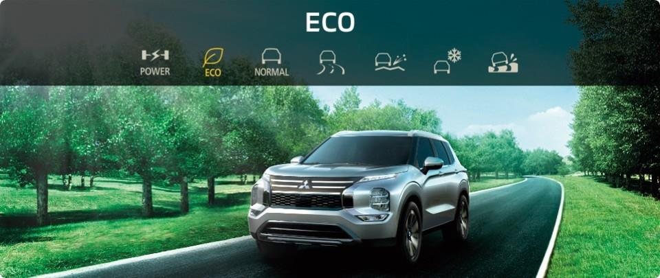 Mitsubishi Outlander PHEV no cenário do modo Eco