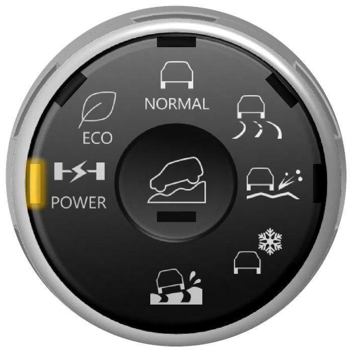 Seletor de modo de condução na posição Power