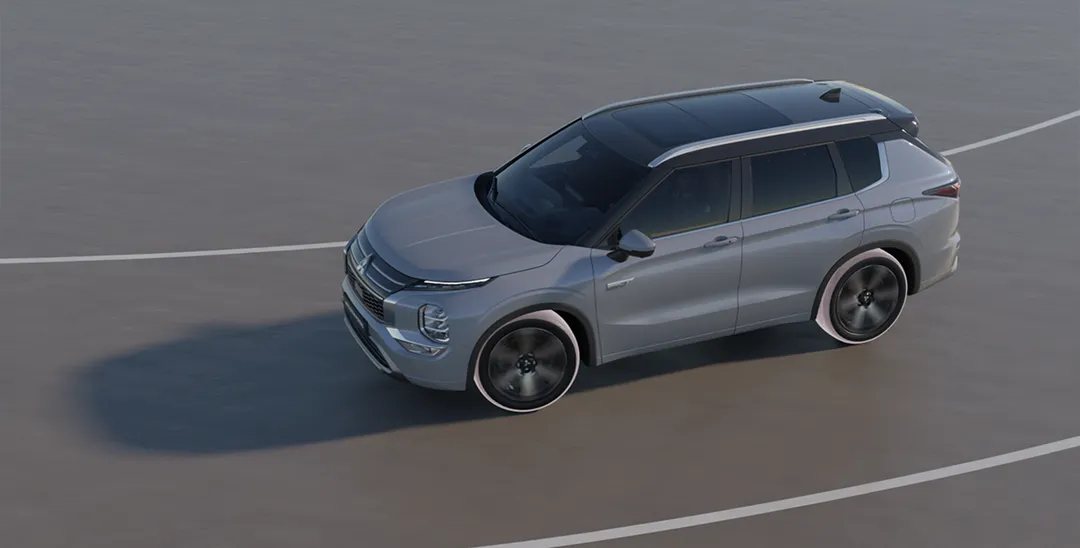 Esquema do Active Yaw Control do Mitsubishi Outlander PHEV