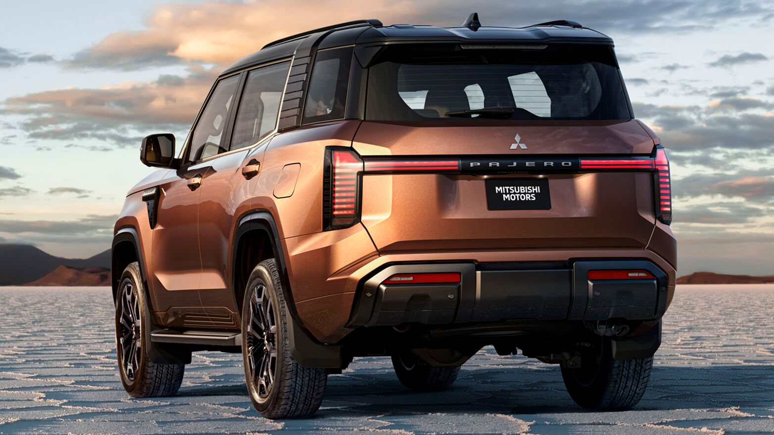 Desenho da traseira do novo Mitsubishi Pajero